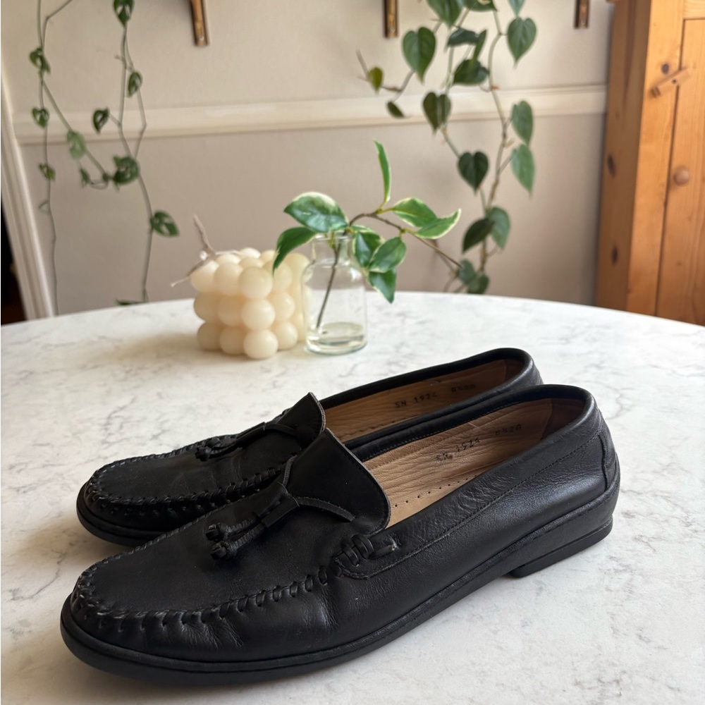 Salvatore Ferragamo Sport Black Leather Tassel Loafers women 8.5 - Picture 8 of 10
